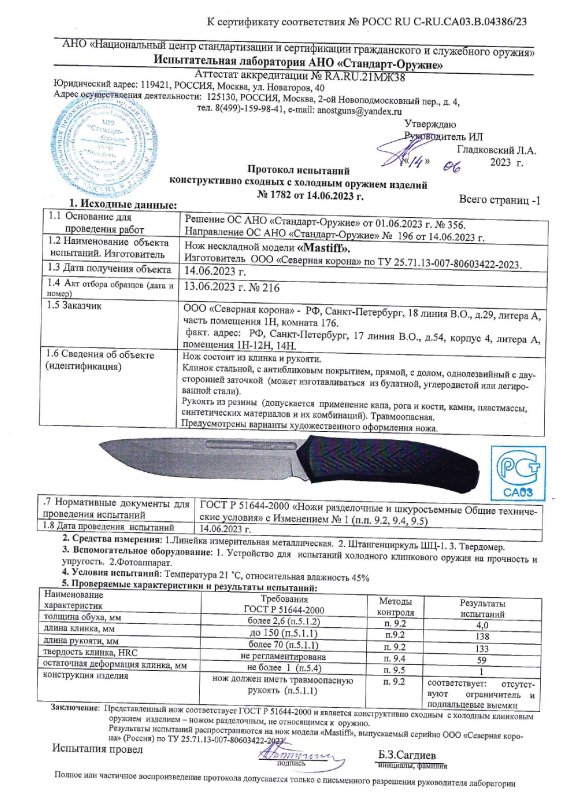 Нож нескладной Mr.Blade «Mastiff»