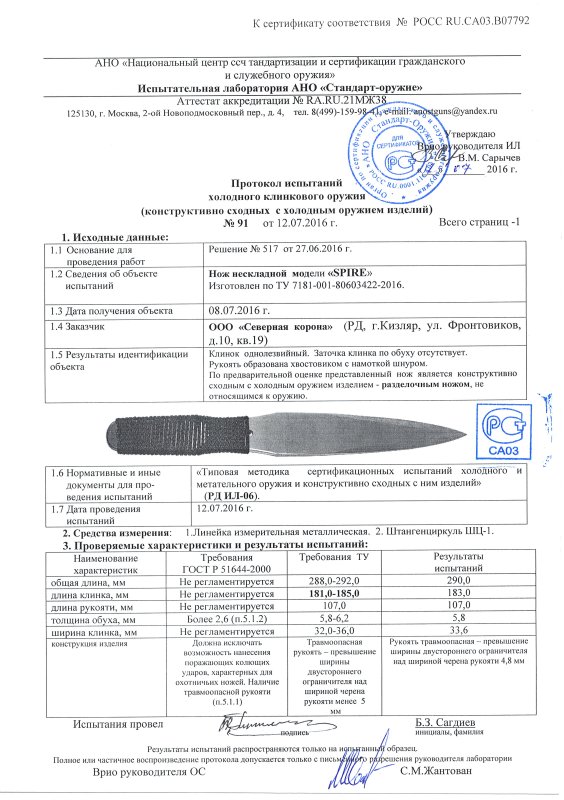 Нож нескладной Mr.Blade «SPIRE»