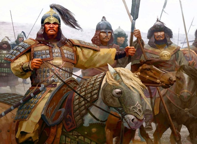 Монгольские воины XIII в. Современный рисунок