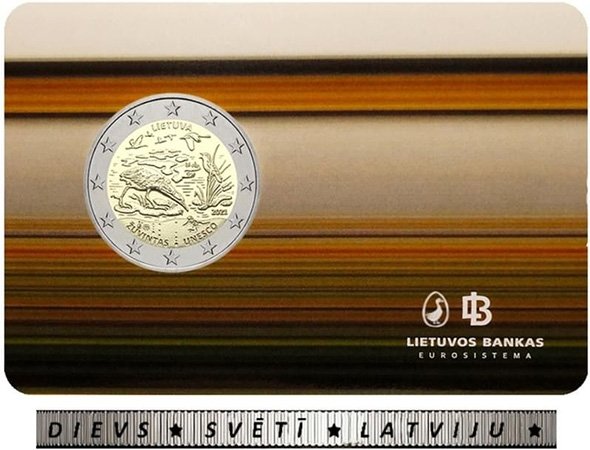 Памятные 2 евро Литвы с латвийским гуртом