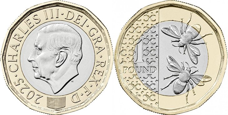 Пчёлы на английском биметалле