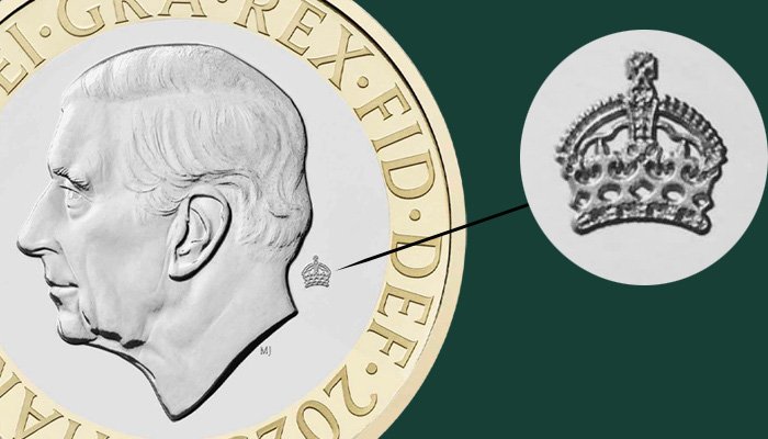 Метка в виде короны крупным планом