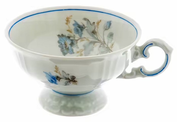 Чашка чайная с цветочным декором, фарфор, деколь, 1933-1937 гг.