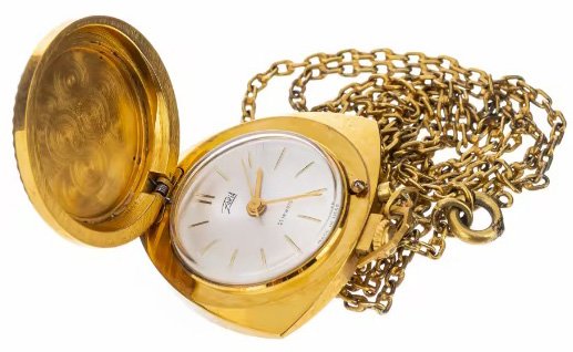 Часы-кулон «Zaria», позолота по металлу, 1960-1985 гг.