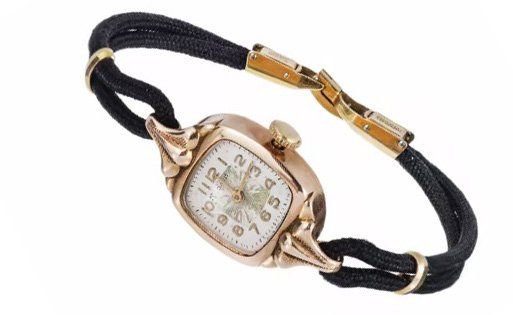 Часы наручные женские «Заря» на тканевом ремешке, золото 583 пробы, 1949-1991 гг.