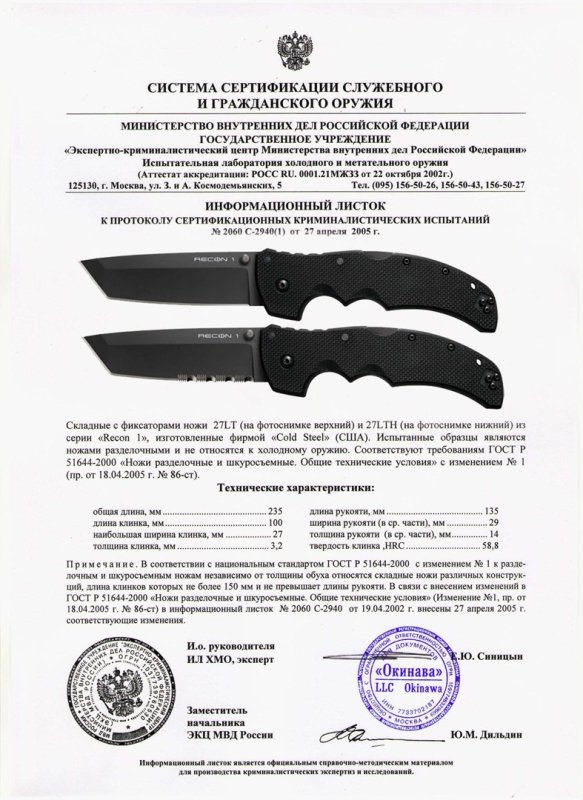 Cold Steel 27LT, 27LTH