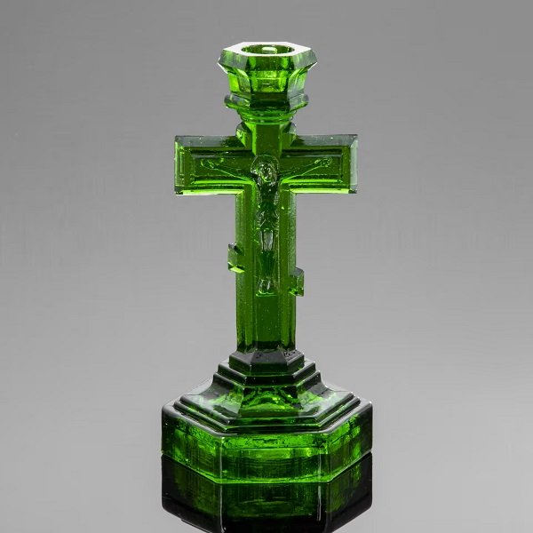 Подсвечник «Распятие» (крест), цветное стекло (2000-2015 гг.)