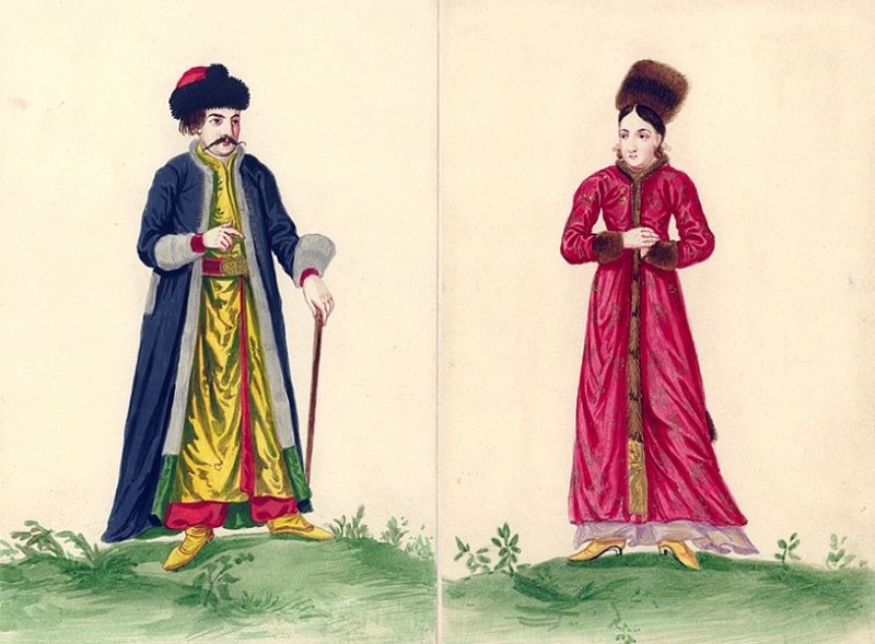 Боярин и боярыня из Трансильвании. Рисунок 1729 г.