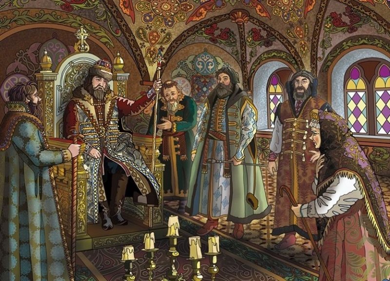 Бояре перед князем. Современный рисунок