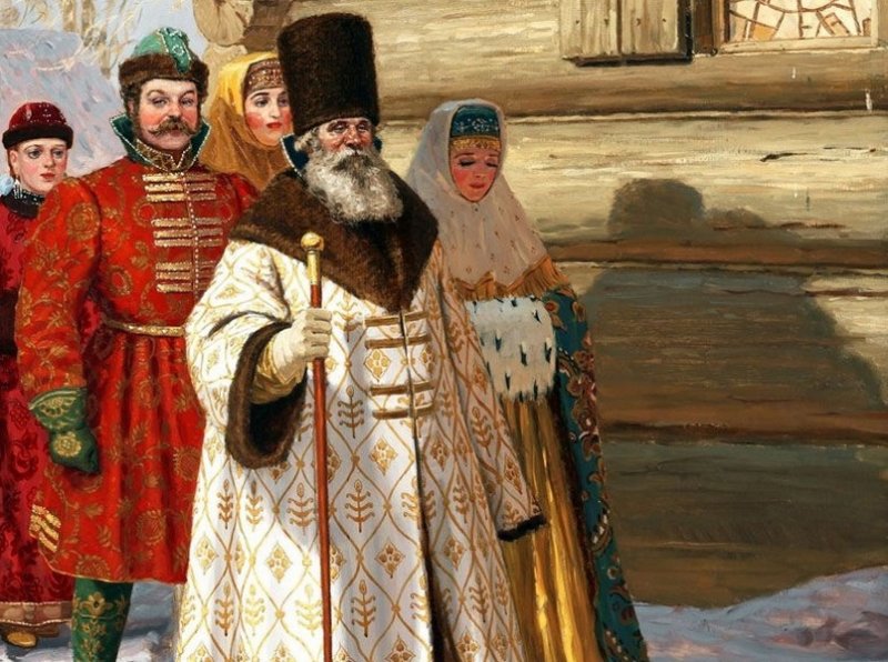 Боярская семья на Масленицу. Картина 1997 г.