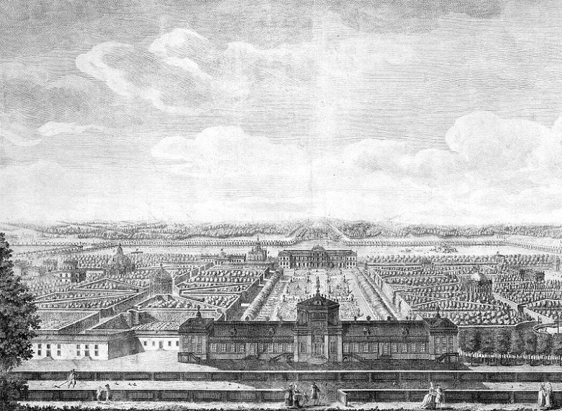 Главный проспект с. Кусково на гравюре 1770-х гг.