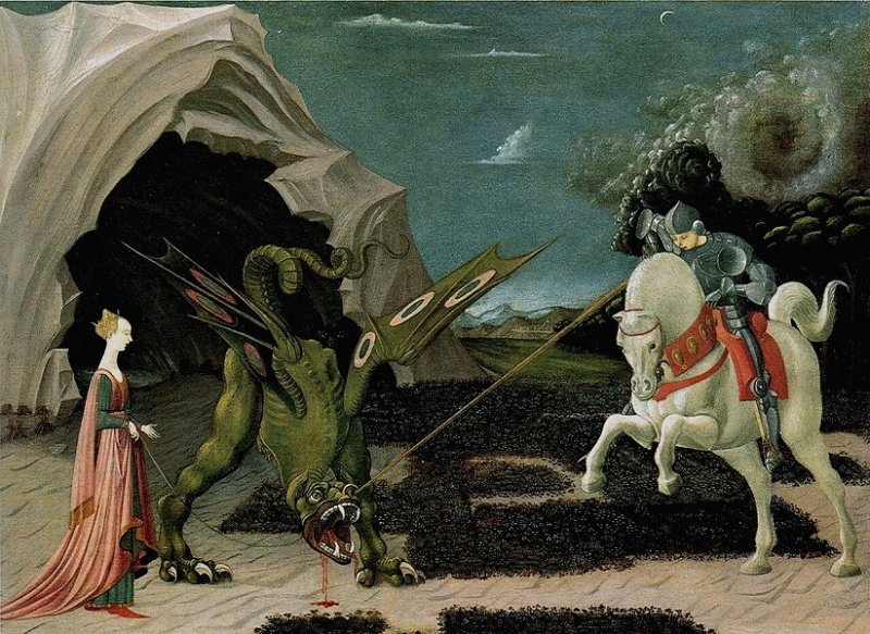 Георгий Победоносец и змий. Картина 1456 г.