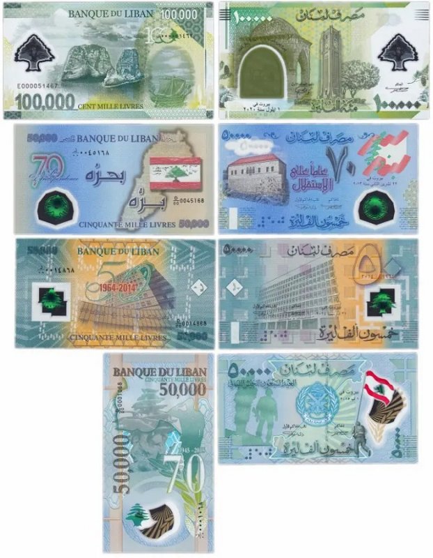 Памятные банкноты Ливана 