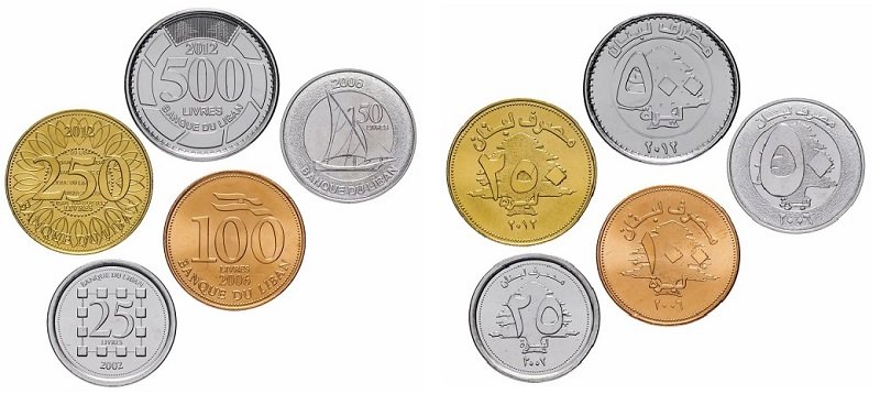 Циркуляционные монеты Ливана 2002-2012 гг