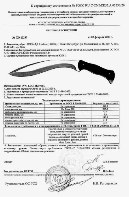 Мачете VN Pro Κ2001