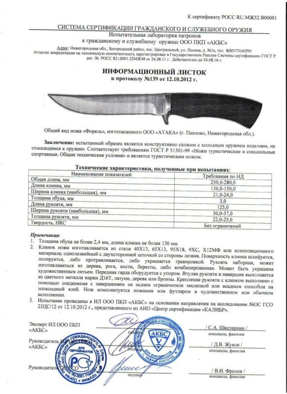 Нож нескладной АТАКА «Форель»