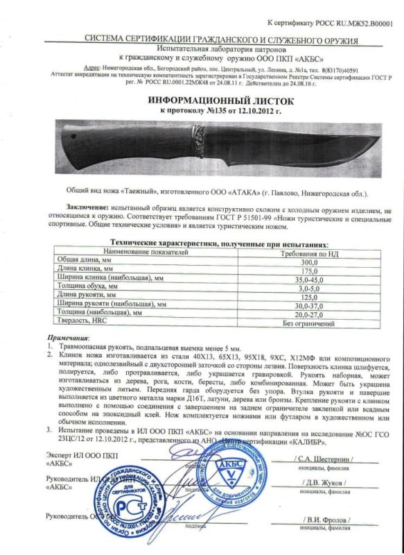 Нож нескладной АТАКА «Таёжный»