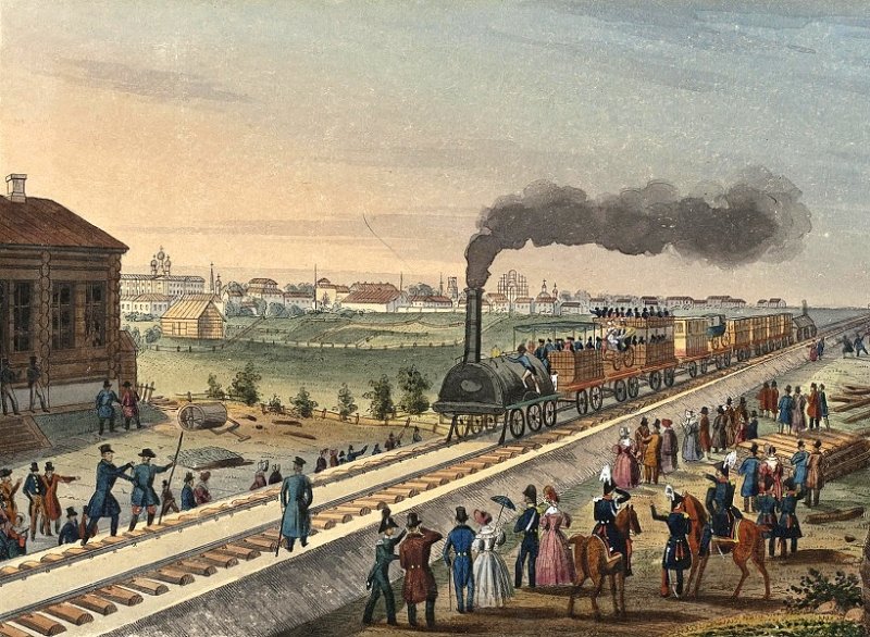 Царскосельская железная дорога на литографии 1837 г.