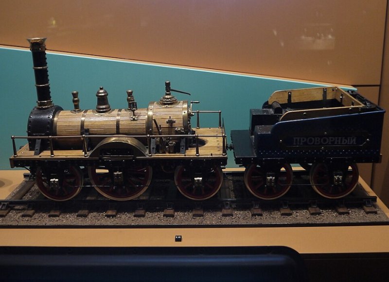 Модель паровоза «Проворный» 1837 г.