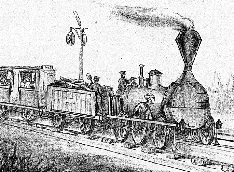 Железная дорога на гравюре 1850-х гг.
