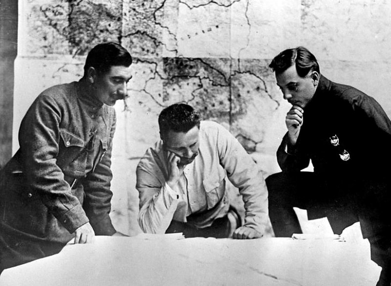 Буденный, Фрунзе и Ворошилов в 1920 г.