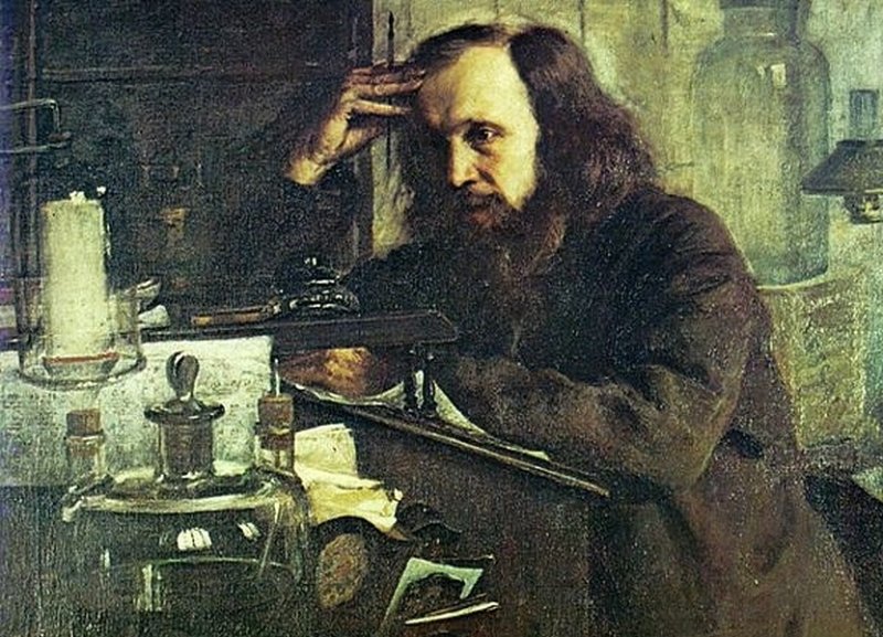 Менделеев в лаборатории. Картина 1900-х гг.