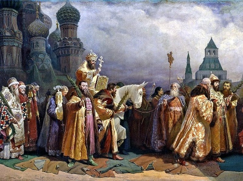 Шествие Ермогена на осляти по древнему чину