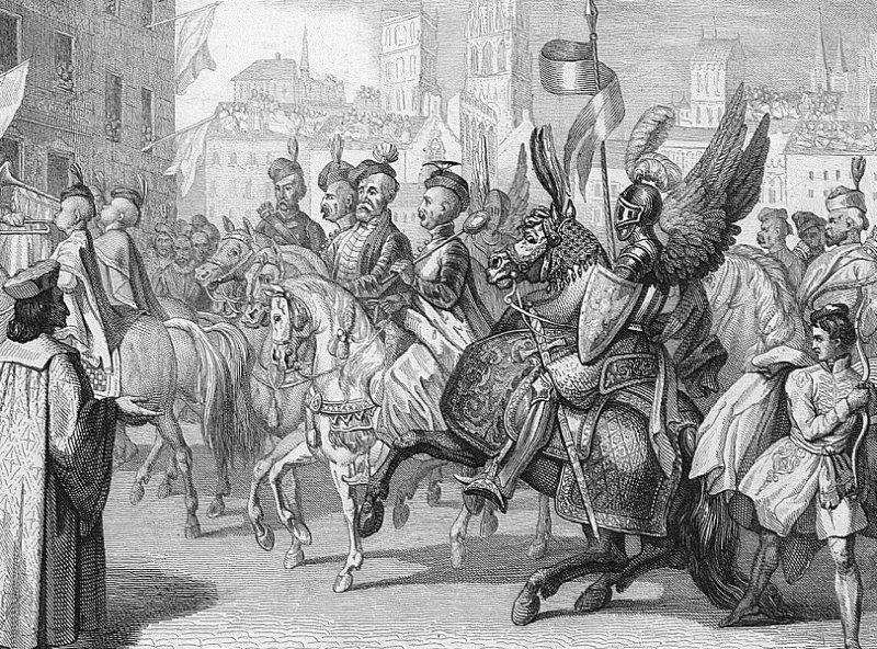 Прибытие польского посольства в Париж. Гравюра 1832 г.