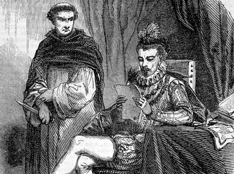 Генрих III со своим убийцей. Гравюра XIX в.