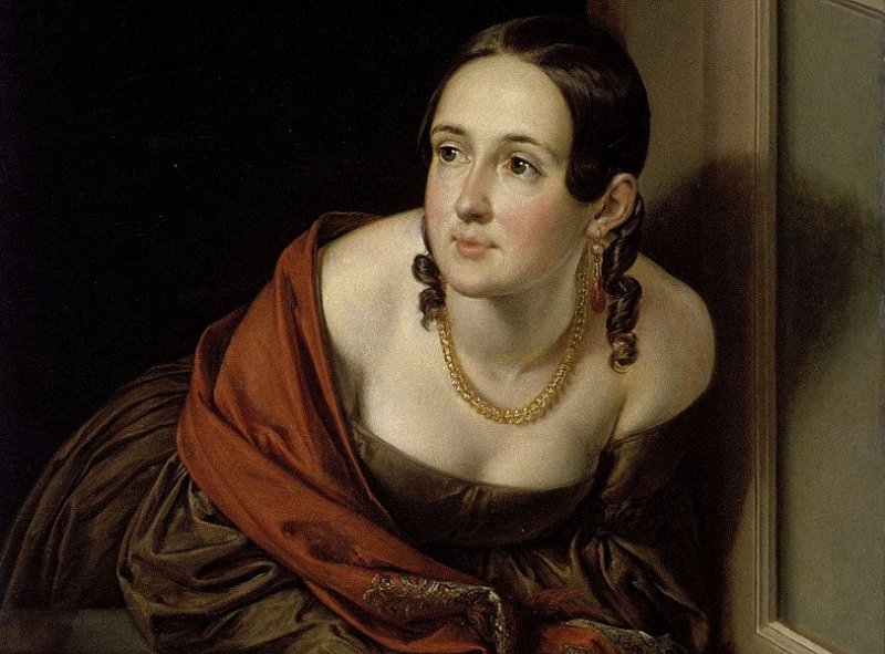 Женщина в окне. Картина 1841 г.