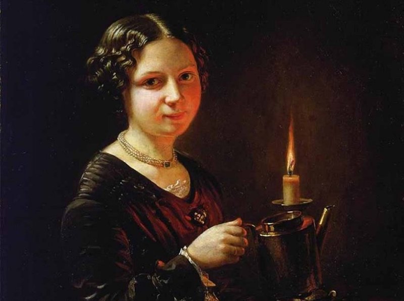 Девушка со свечой. Картина 1850 г.