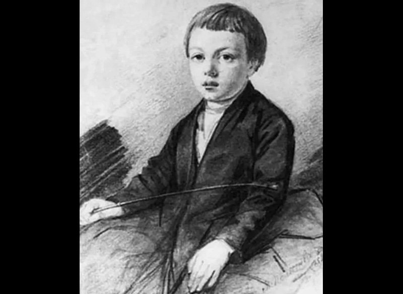 Художник Василий Поленов в детстве. Картина Марии Поленовой, часто ошибочно выдаваемая за портрет Фета в юные годы (детских и юношеских портретов Фета не сохранилось)