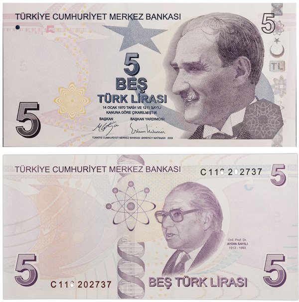5 турецких лир