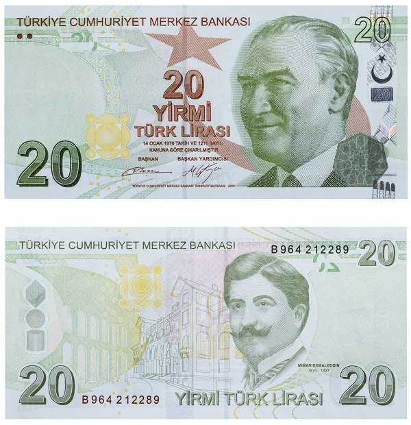20 турецких лир