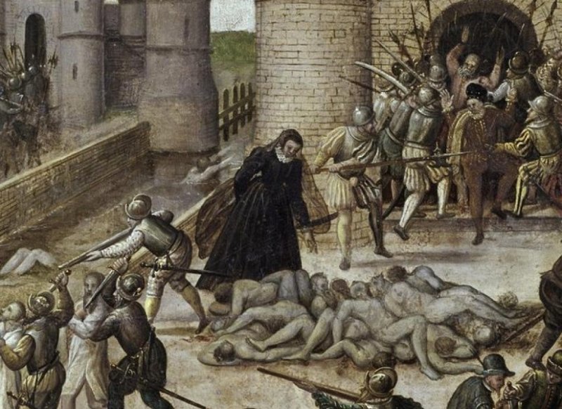 Избиение гугенотов в Варфоломеевскую ночь. Рисунок 1580-х гг.