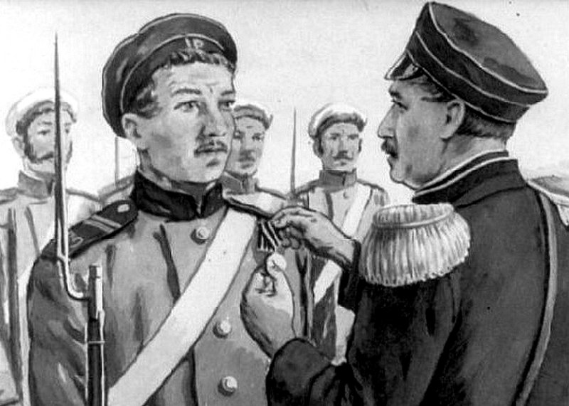 Матрос Кошка и адмирал Нахимов.  Современный рисунок