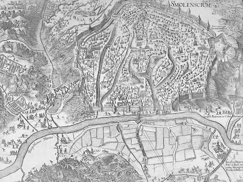 Осада Смоленска. Гравюра 1636 г.