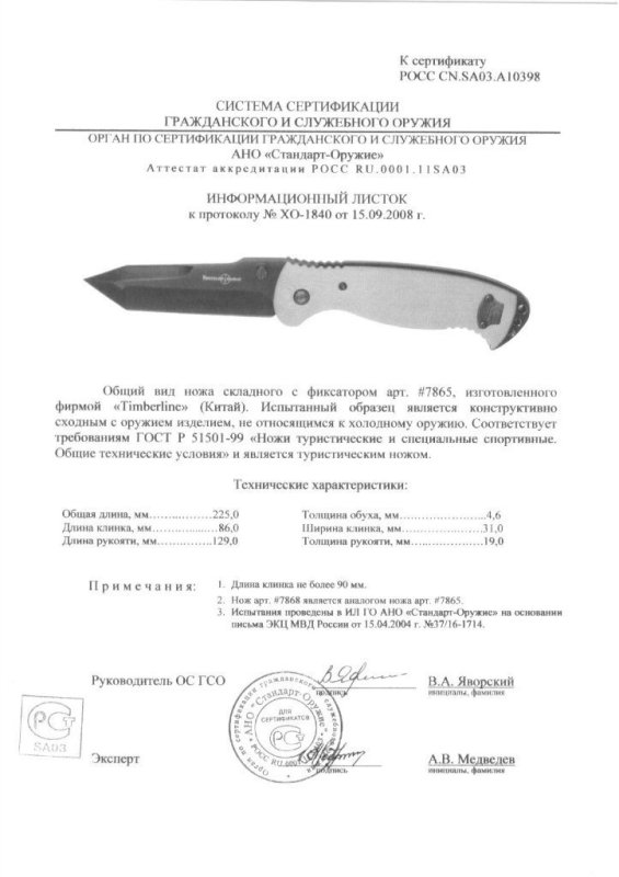Нож складной с фиксатором The Great American Tool Company (GATC) «7865» («7868») торговой марки «Timberline»