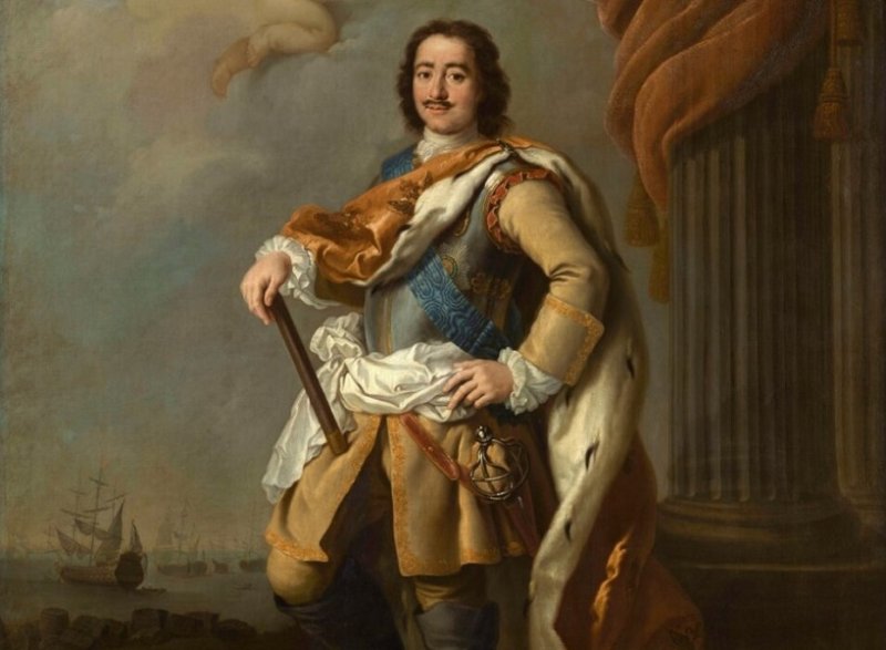 Петр Великий в императорской мантии. Фрагмент портрета 1795 г.
