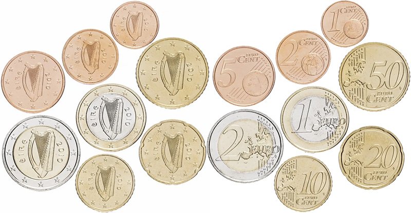 Комплект обиходных евромонет Ирландии