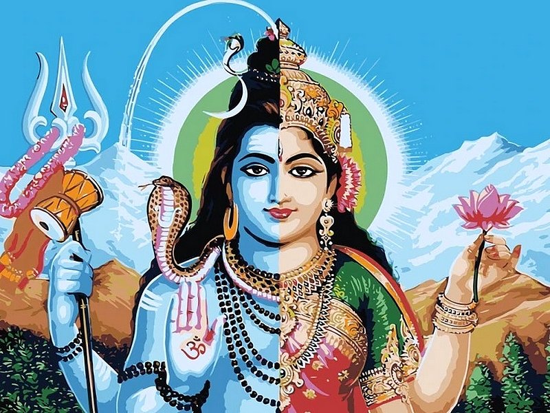 Ардханаришвара – объединение Шивы и Парвати