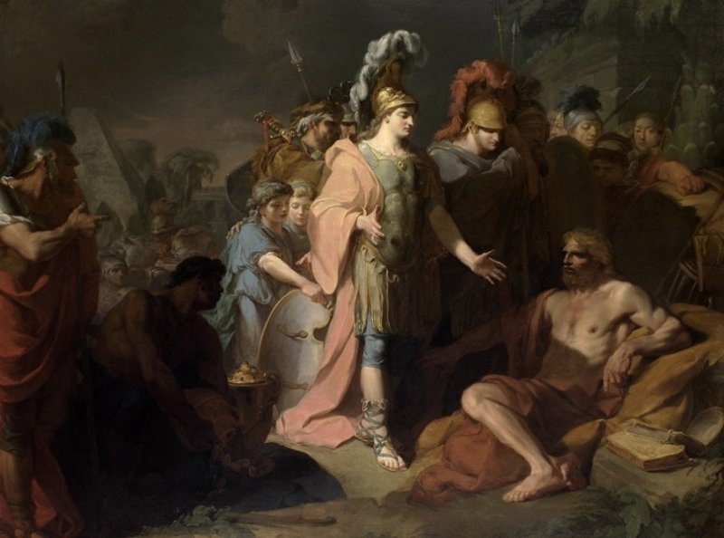 Македонский и философ Диоген. Картина 1818 г.