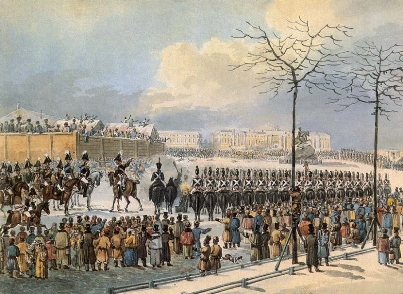 Восстание на Сенатской площади. Картина 1830-х гг.