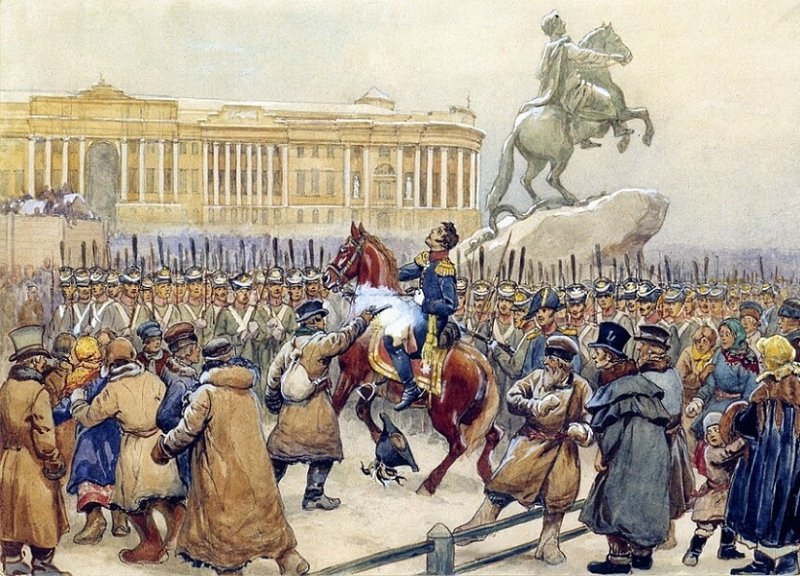 Восстание декабристов. Рисунок В. Перова 1876 г.