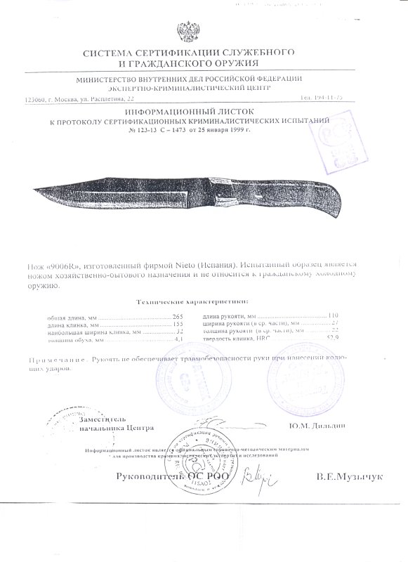 Нож нескладной Nieto 9006R