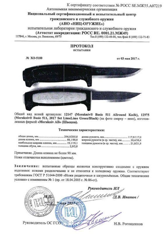Ножи нескладные Morakniv 12147 (Morakniv Basic 511), 12975 (Morakniv Basic 511, 2017 Set LimeLime Green-Black)
