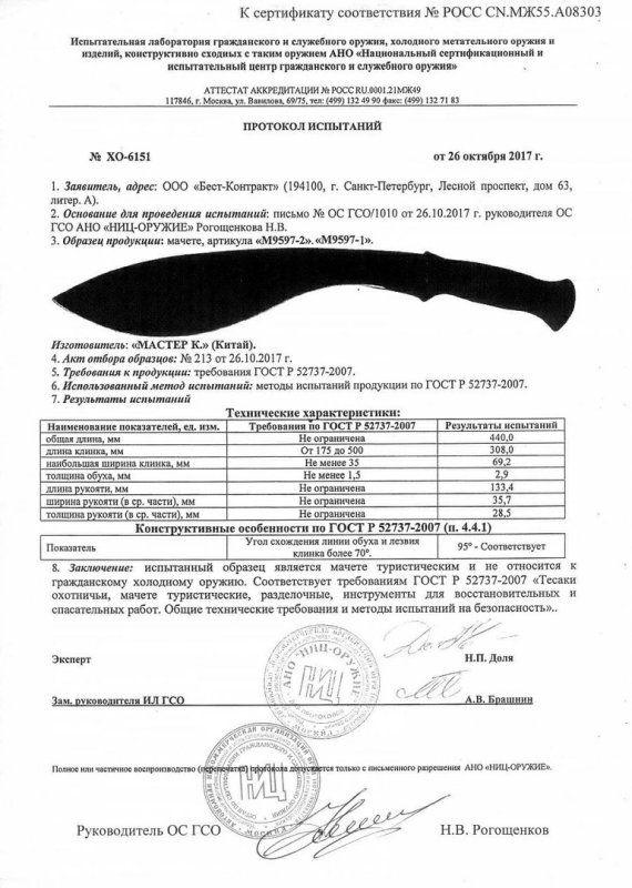 Мачете «Мастер К» M9597-1, M9597-2