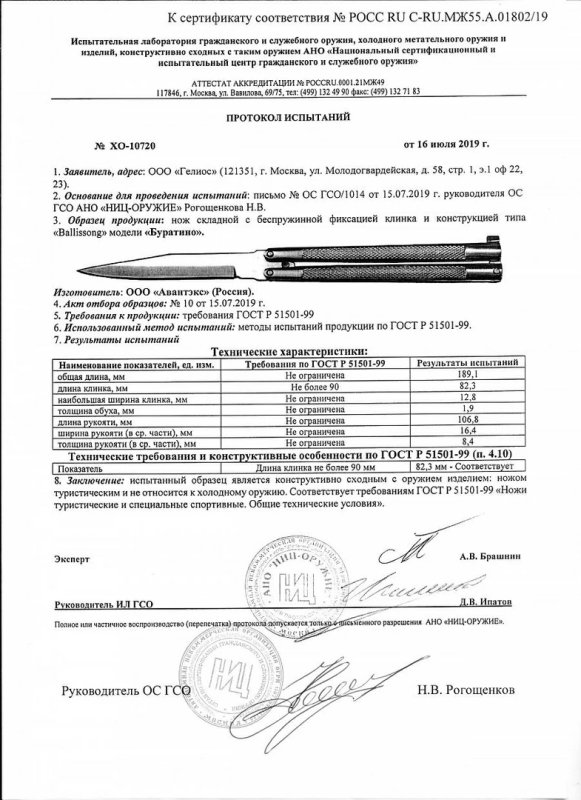 Нож с беспружинной фиксацией клинка (бабочка) «Мастер К» MK204 (Буратино)