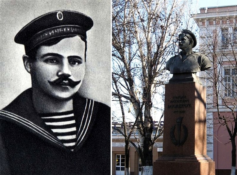 Г. Вакуленчук и его памятник у ворот Одесского порта