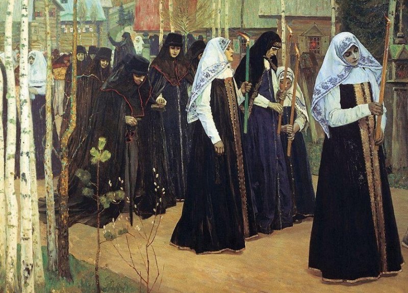 Великий постриг. Картина М. Нестерова 1898 г.